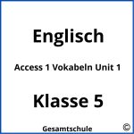 Access 1 Vokabeln Unit 1