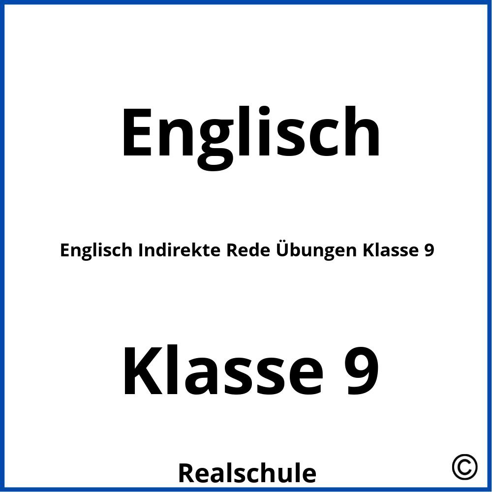 Englisch Indirekte Rede Übungen Klasse 9