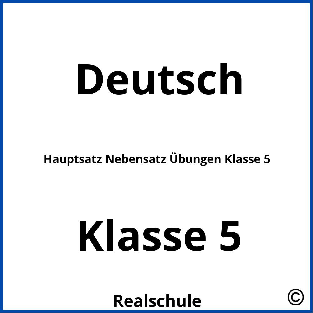 Hauptsatz Nebensatz Übungen Klasse 5