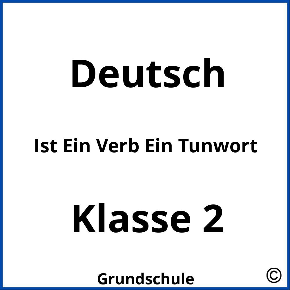 Ist Ein Verb Ein Tunwort