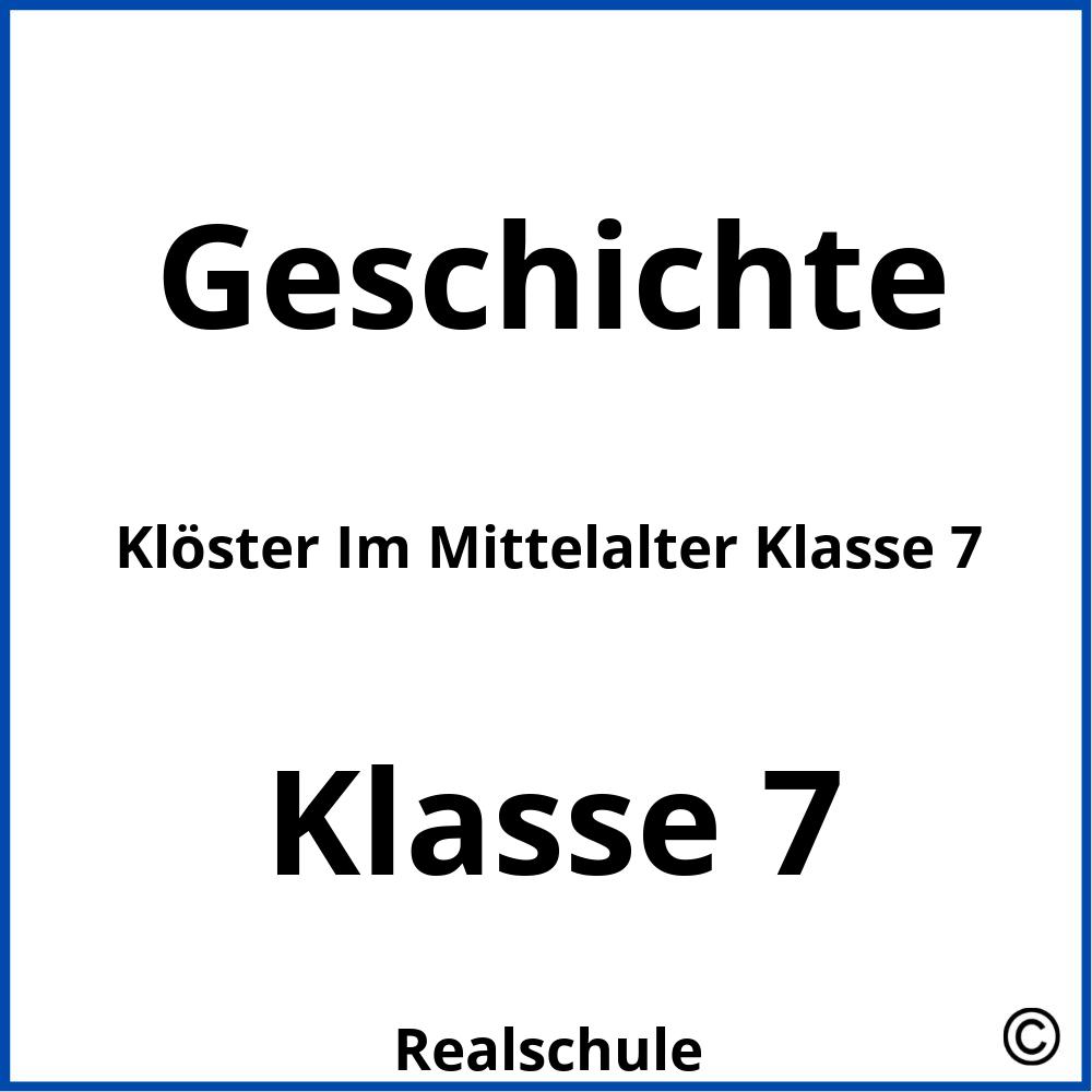 Klöster Im Mittelalter Klasse 7