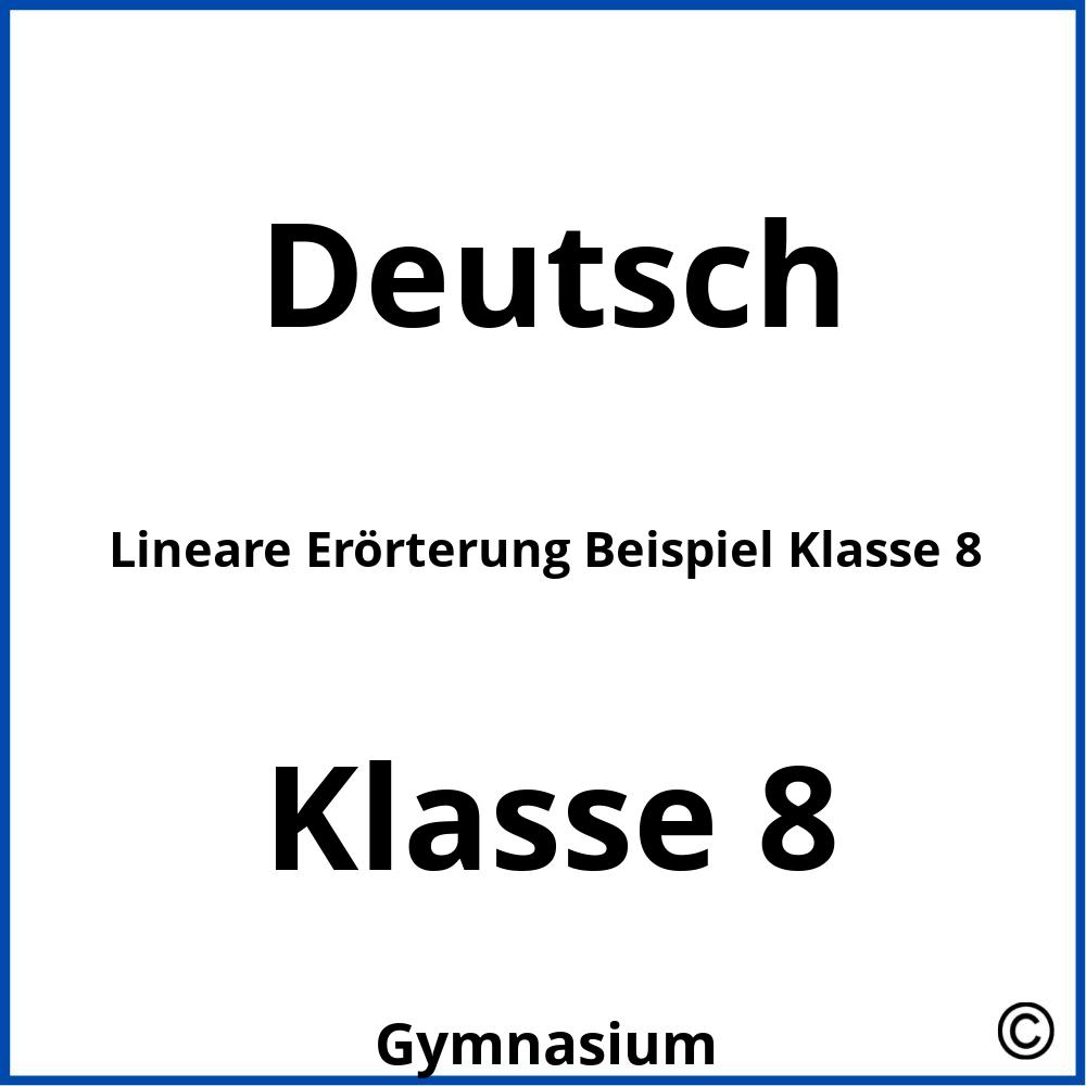 Lineare Erörterung Beispiel Klasse 8