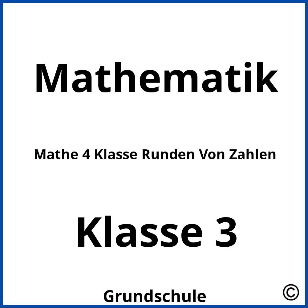 Mathe 4 Klasse Runden Von Zahlen