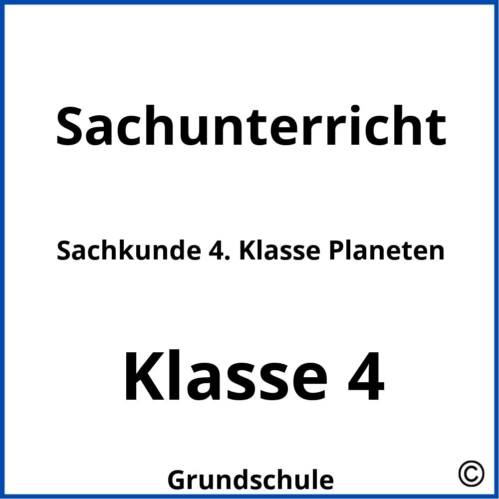 Sachkunde 4. Klasse Planeten