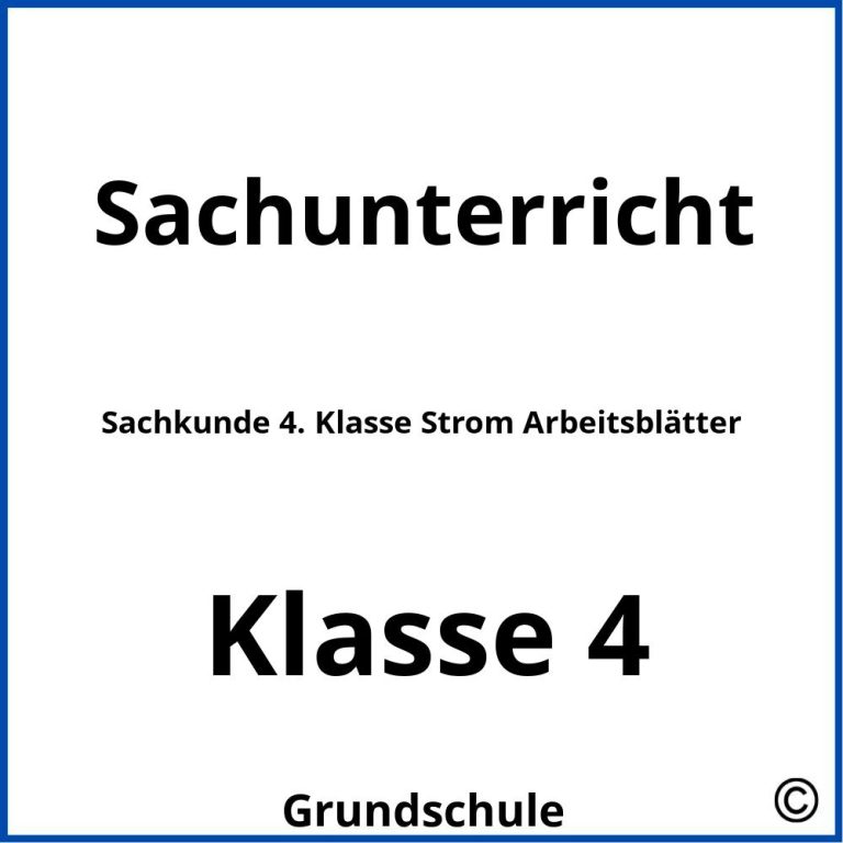 Arbeitsblätter Sachkunde Klasse 4 Sachsen 2024