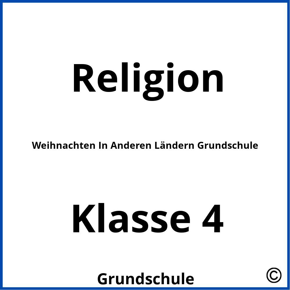 Weihnachten In Anderen Ländern Grundschule