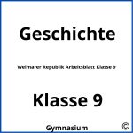 Weimarer Republik Arbeitsblatt Klasse 9