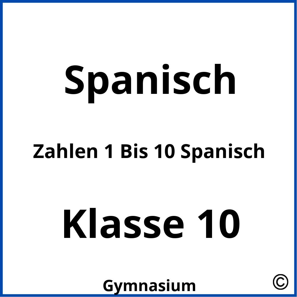 Zahlen 1 Bis 10 Spanisch